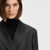 Melange-flannel blazer with cropped length