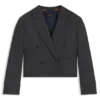 Melange-flannel blazer with cropped length