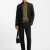 Melange modern-fit trousers in a cotton blend