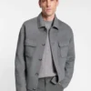 Melange relaxed-fit jacket in a wool blend