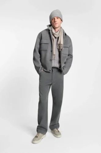 Melange relaxed-fit jacket in a wool blend