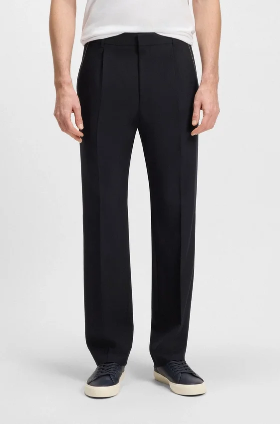 Melange relaxed-fit trousers in virgin wool Melange relaxed-fit trousers in virgin wool