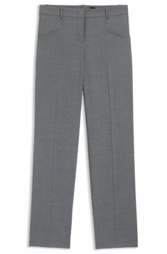 Melange relaxed-fit trousers in virgin wool