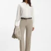 Melange relaxed-fit trousers in virgin wool