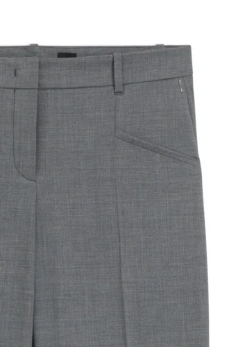 Melange relaxed-fit trousers in virgin wool