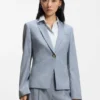Melange slim-fit blazer in virgin wool