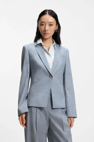 Melange slim-fit blazer in virgin wool
