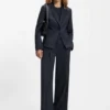 Melange slim-fit blazer in virgin wool