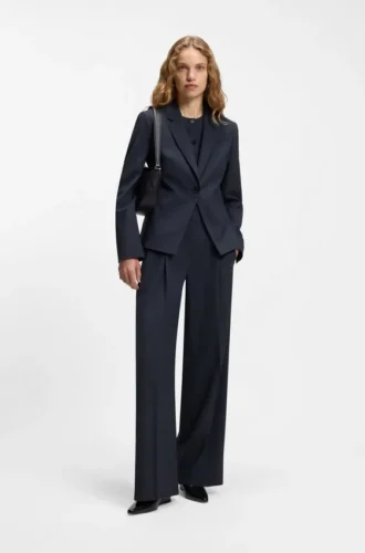 Melange slim-fit blazer in virgin wool
