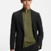 Melange slim-fit jacket in a cotton blend