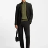 Melange slim-fit jacket in a cotton blend