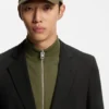 Melange slim-fit jacket in a cotton blend