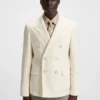 Melange slim-fit jacket in cotton and cashmere