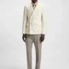 Melange slim-fit jacket in cotton and cashmere