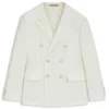 Melange slim-fit jacket in cotton and cashmere
