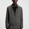 Melange slim-fit jacket in stretch flannel