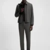 Melange slim-fit jacket in stretch flannel