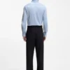 Melange slim-fit shirt in cotton-blend jersey