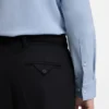 Melange slim-fit shirt in cotton-blend jersey