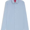 Melange slim-fit shirt in cotton-blend jersey
