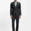 Melange slim-fit trousers in a wool blend