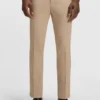 Melange slim-fit trousers in stretch dobby