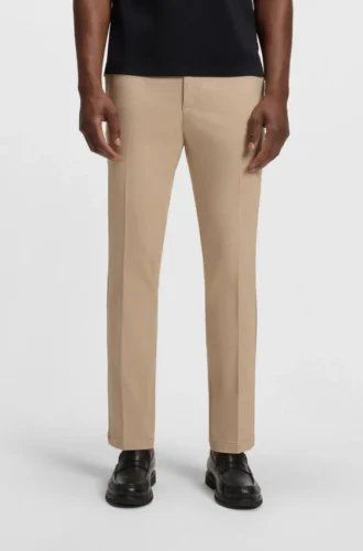 Melange slim-fit trousers in stretch dobby