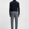 Melange slim-fit trousers in stretch dobby