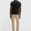 Melange slim-fit trousers in stretch dobby