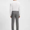 Melange slim-fit trousers in stretch dobby
