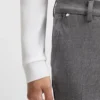 Melange slim-fit trousers in stretch dobby