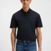Mercerised-cotton polo shirt with Double B monogram Mercerised-cotton polo shirt with Double B monogram