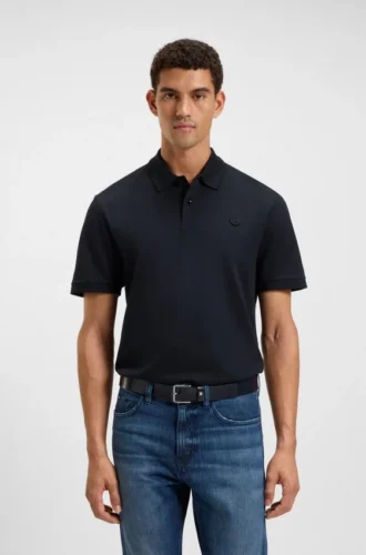Mercerised-cotton polo shirt with Double B monogram