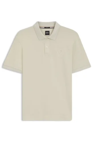 Mercerised-cotton polo shirt with Double B monogram