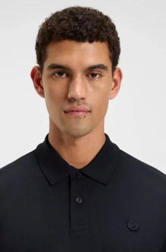 Mercerised-cotton polo shirt with Double B monogram