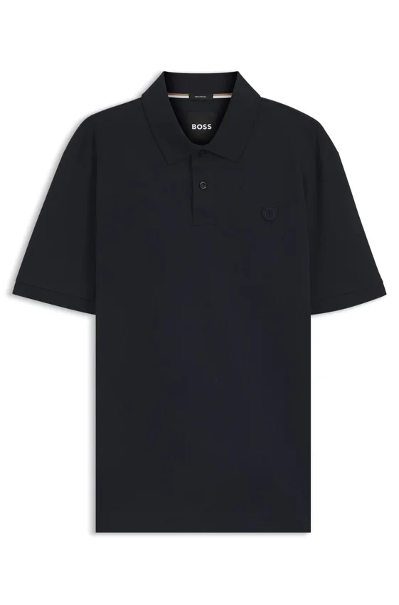Mercerised-cotton polo shirt with Double B monogram Mercerised-cotton polo shirt with Double B monogram
