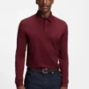 Mercerised-cotton polo shirt with plain collar Mercerised-cotton polo shirt with plain collar