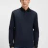 Mercerised-cotton polo shirt with plain collar Mercerised-cotton polo shirt with plain collar