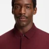Mercerised-cotton polo shirt with plain collar Mercerised-cotton polo shirt with plain collar