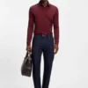 Mercerised-cotton polo shirt with plain collar Mercerised-cotton polo shirt with plain collar