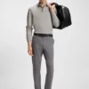 Mercerised-cotton polo shirt with plain collar Mercerised-cotton polo shirt with plain collar