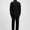 Mercerised-cotton polo shirt with plain collar Mercerised-cotton polo shirt with plain collar