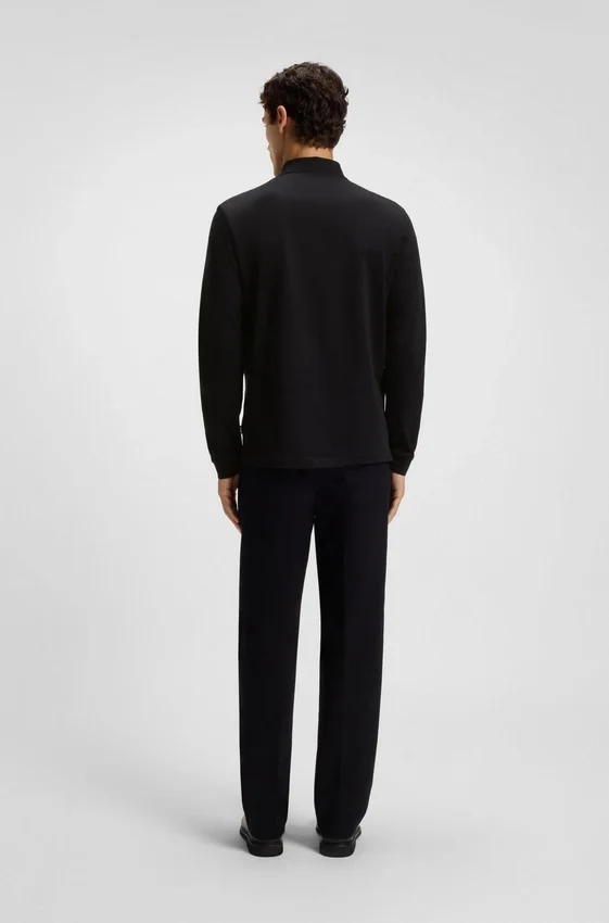 Mercerised-cotton polo shirt with plain collar Mercerised-cotton polo shirt with plain collar