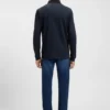 Mercerised-cotton polo shirt with plain collar Mercerised-cotton polo shirt with plain collar
