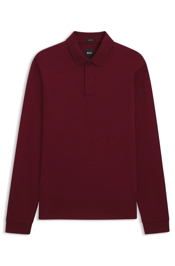 Mercerised-cotton polo shirt with plain collar Mercerised-cotton polo shirt with plain collar