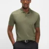 Mercerised-cotton polo shirt with two-tone monograms
