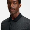 Mercerised-cotton polo shirt with two-tone monograms