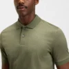 Mercerised-cotton polo shirt with two-tone monograms