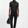 Mercerised-cotton polo shirt with two-tone monograms