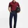 Mercerised-cotton polo shirt with two-tone monograms